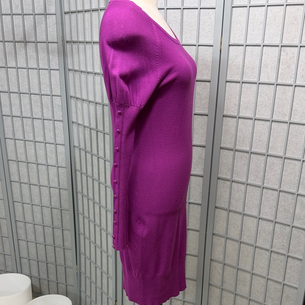 Tristan Fuchsia Long Sleeve Dress, Medium - Picture 3 of 10